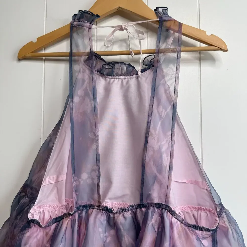 Free People mini dress tiered ruffled floral Medium - Picture 7 of 10
